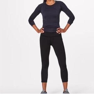 Lululemon Women’s Pace Rival cropped leggings running pants. Black Size 4